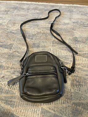 Marc By Marc Jacobs Grey Pebbled Leather Mini Crossbody
